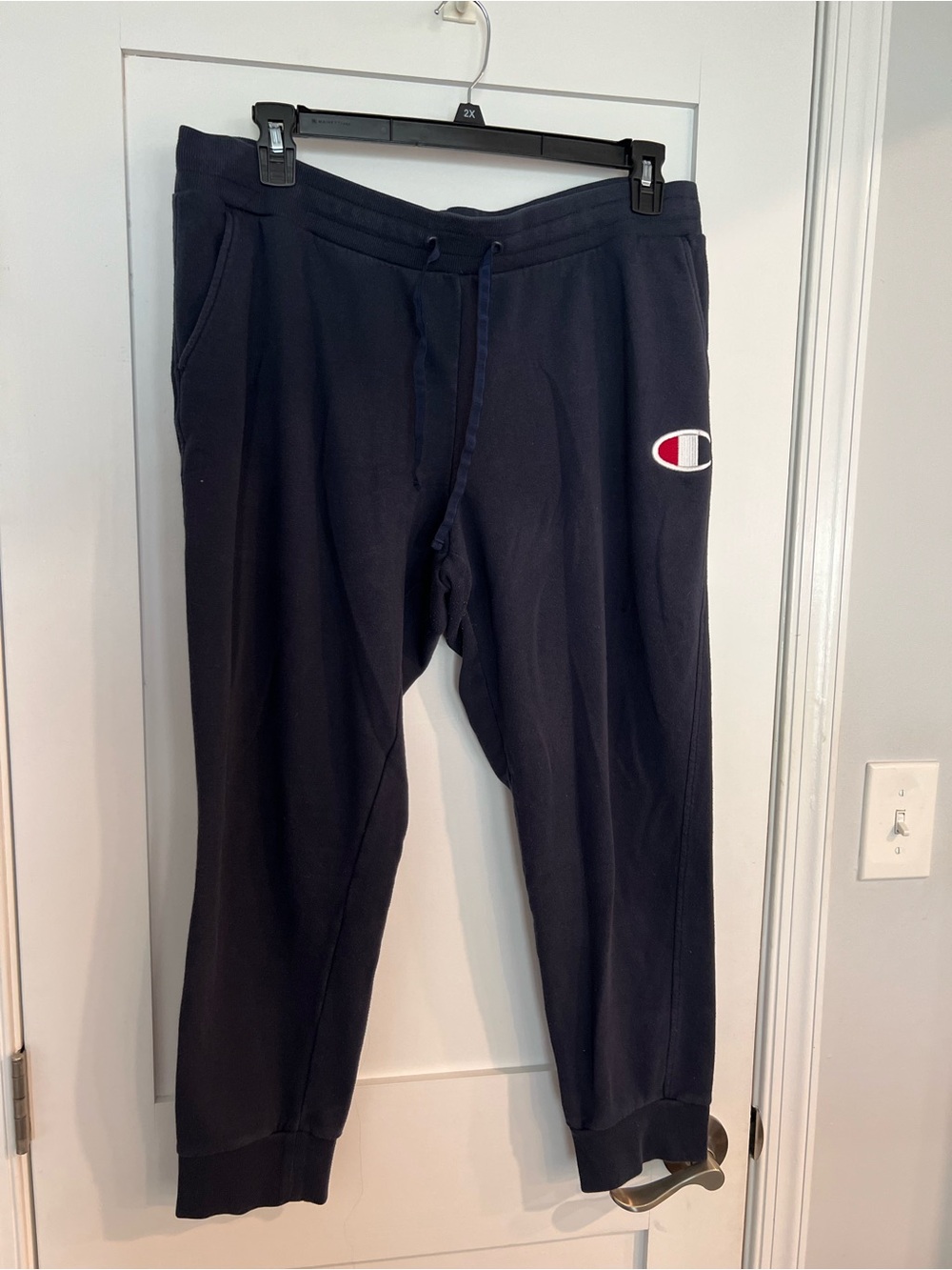 Champion Dark Navy Joggers with Logo Tag